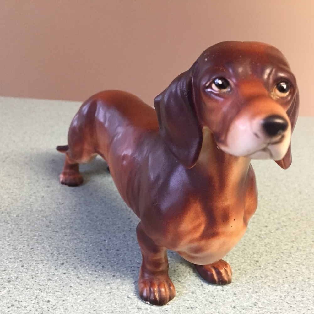 VINTAGE 3  DACHSHUND PUPPY PORCELAIN COLLECTIBLE - Norleans-Reis-Japan- - Picture 5 of 6